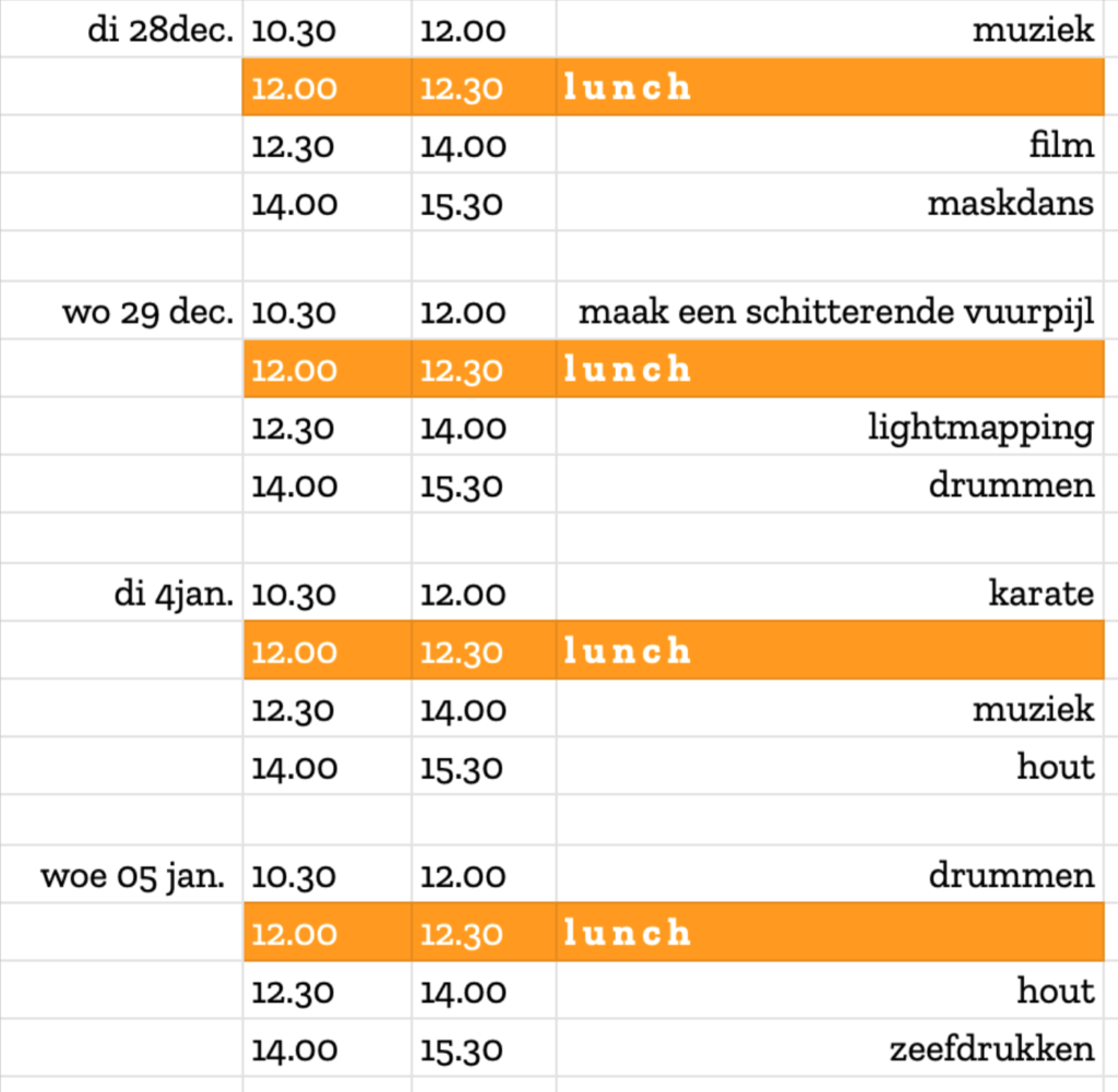 Programma Warme Winterdagen